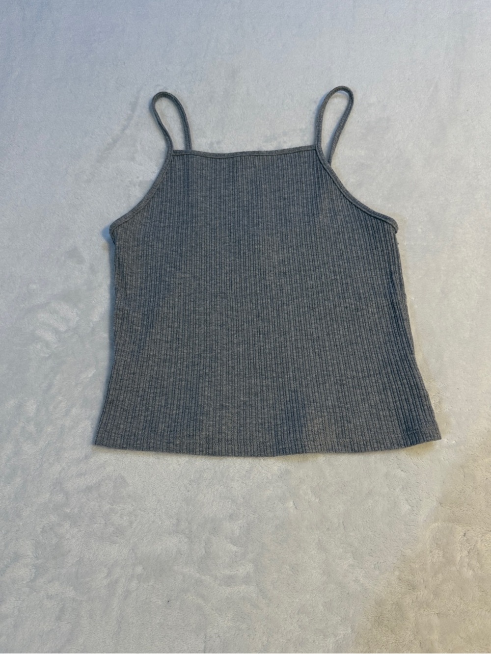 American eagle small ribbed cotton  Knit Cami Tank Top Gray